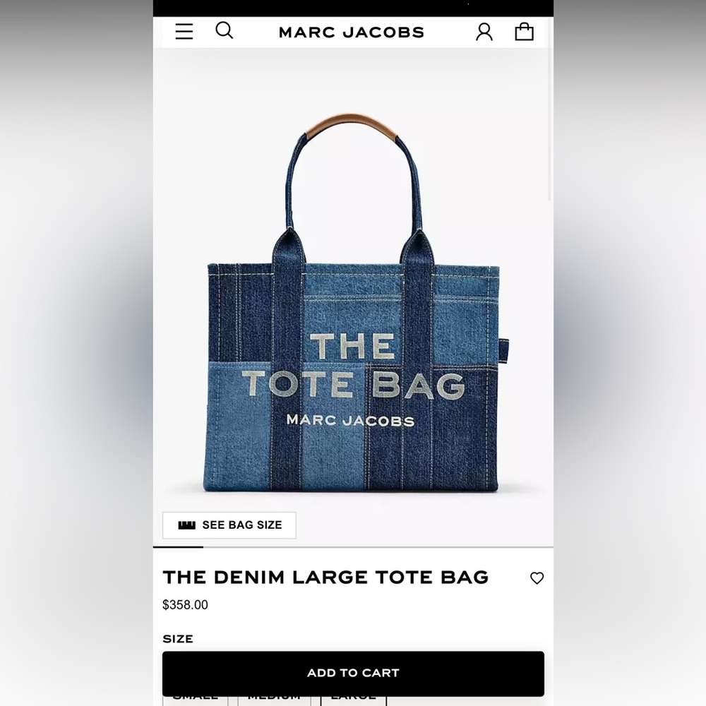 Marc Jacobs large denim tote bag - Picture 8 of 8